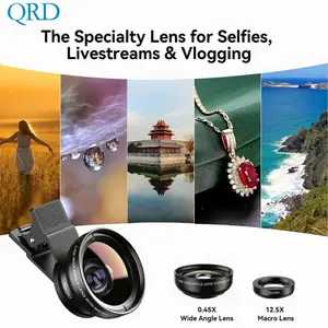 Qrd Apexel 2-In-1 Phone Macro Lens Kit, 140° Ultra Wide Angle & 12.5x Macro, Clip-On Smartphone Lens, Phone Camera Lens for iPhone Android, Fisheye Filter, Christmas Gift