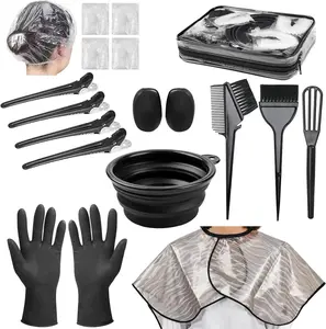 19 Pcs Professional Hair Bleach Kit Hair Coloring Products with Hair Dye Brush, Hair Color Bowl, Hairclips, Applicator, Earmuffs for Hair Highlighting and Hair Coloring at Home