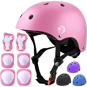 Kids Helmet Set with Knee Pads Elbow Pads Wrist Guards,Adjustable Helmet for Toddler Kids&Youth,3~14yrs Girl Boy Kids Protective Gear Set for Roller Skate Scooter Inline skatings Longboard