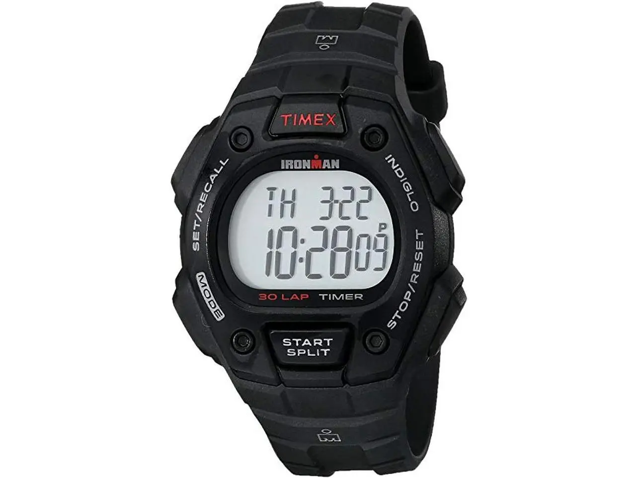 Timex T5K822 Mens Ironman Classic 30 Full Size Watch, Black & Red Accent