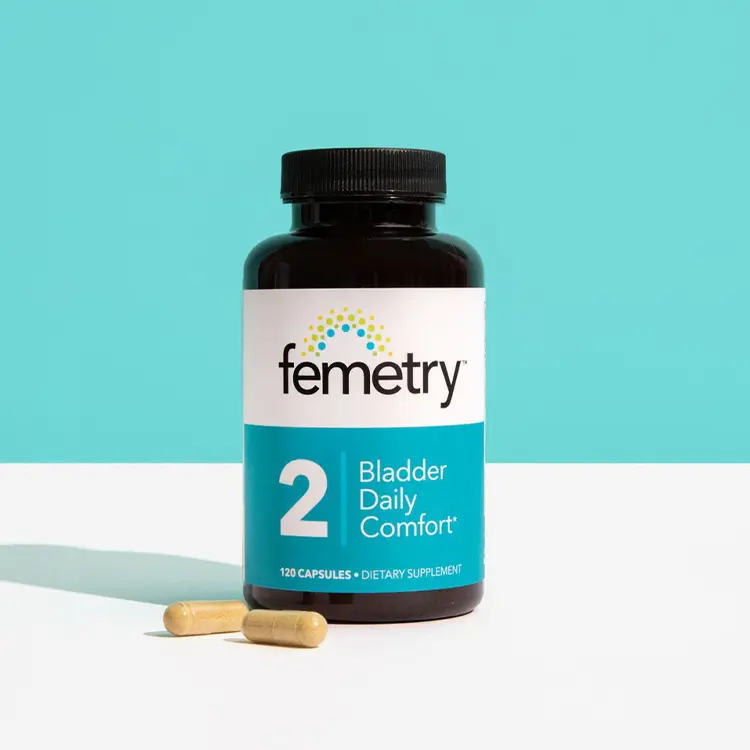 Femetry Bladder Daily Comfort Capsules - 120 Count for Soothing Bladder Irritation & Promoting Healthy Inflammatory Response - Healthcare Supplement