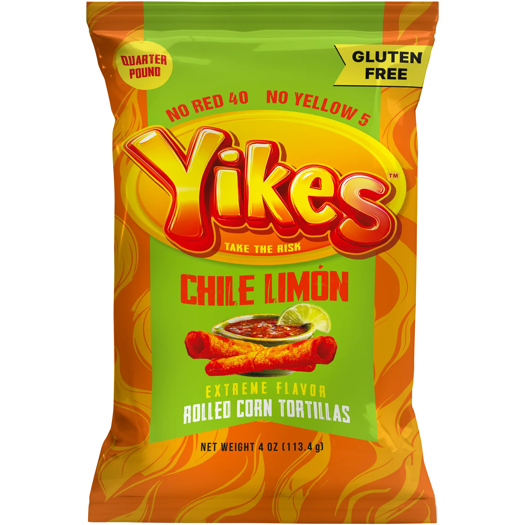 Yikes Chile Limón Rolled Corn Tortillas (4oz) (10 Bags)