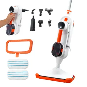 VEVOR Steam Mop, 8-in-1 Hard Wood Floor Cleaner with 7 Replaceable Brush Heads, for Various Hard Floors, Like Ceramic, Granite, Marble, Linoleum, Natural Floor Mop with 2 pcs Machine Washable PadsVEVOR Super Brand Day