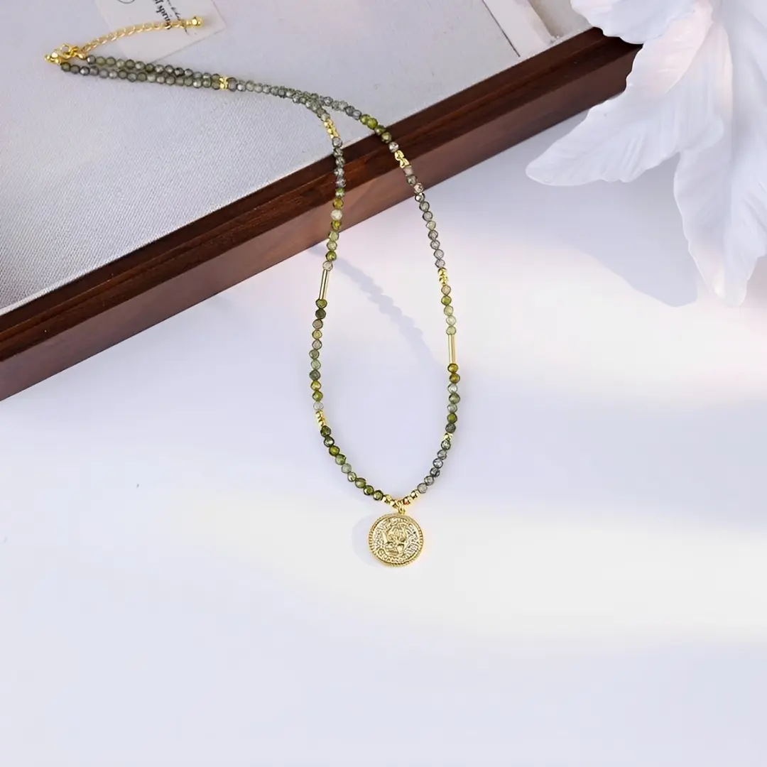 Swyii Shiny Spinel Beaded Necklace with Zodiac Pendant, High Quality Natural Crystal Jewelry for Women, Gift Ideas, Natural Energy Jewelry, Holiday Haul Deals, Party Glam, Spring Special