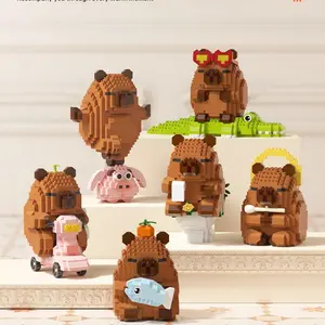 Capybara Building Blocks Toy Kit, Building Blocks Set, Building Block Bear, Creative Animal Building Blocks Model, Relaxing Creative Assembly Toy for Birthday and Holiday Gifts