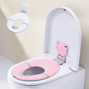 Cartoon Foldable Toilet Seat Cover, Baby Potty Training Toilet Seat, Portable PP Material, Anti-Slip Rubber Edges, Fits Most Toilets, Safety
