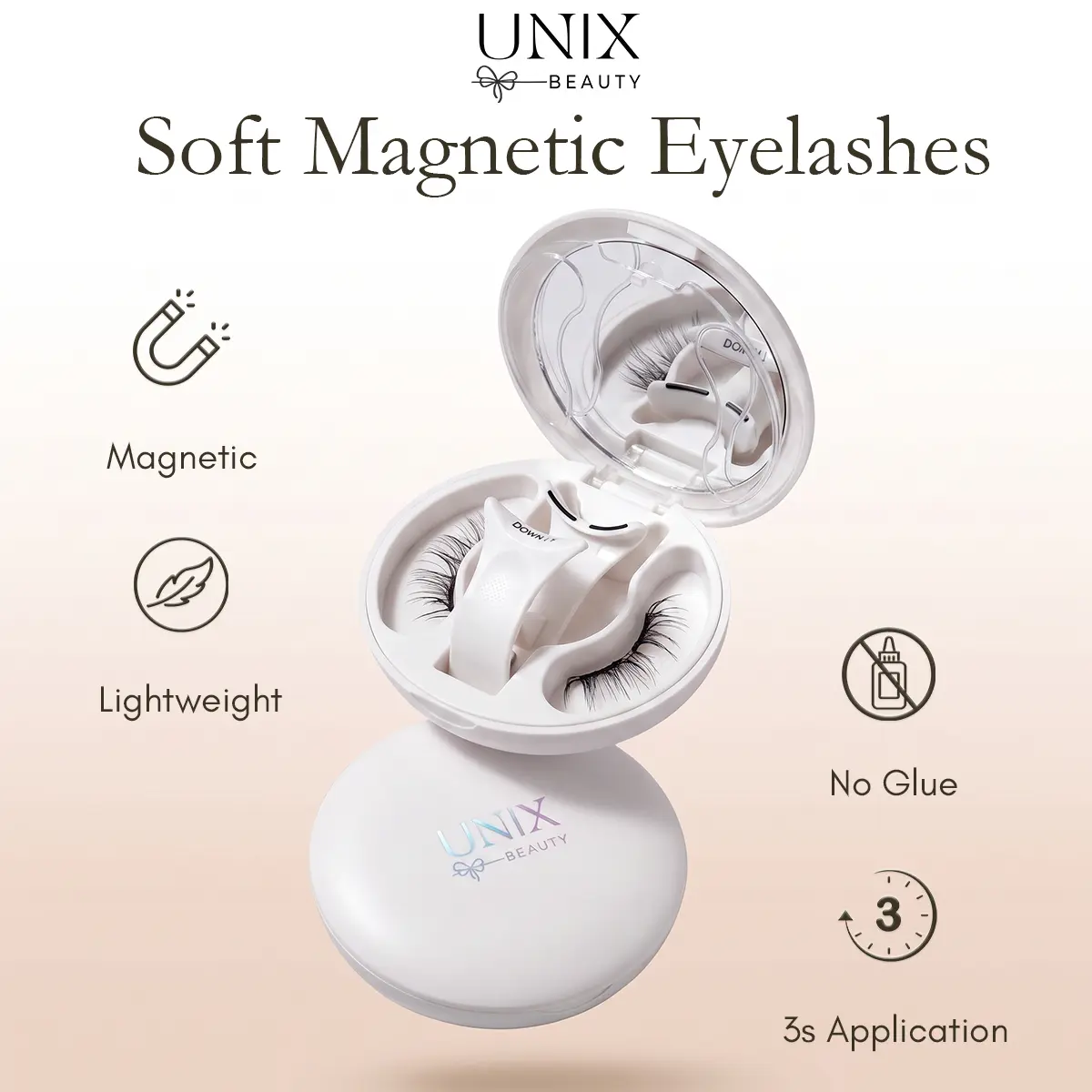 New Unix Beauty All-in-1 Soft Magnetic False Eyelash Cluster Set, Lightweight Reusable Waterproof No-Glue Makeup Cosmetic, Perfect Gift for Girlfriends