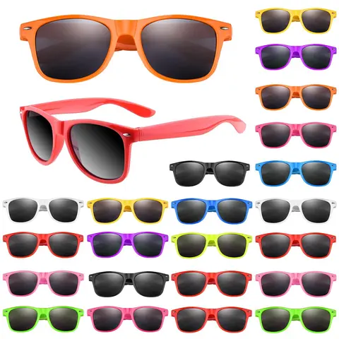 TUPARKA 24-Pack Adult Neon Sunglasses - 11 Different Bright Neon Colors, Durable Plastic, Ergonomic Design, Cool Wear, Pool Party Event Props, Festival Eyewear, Birthday Decoration Supplies