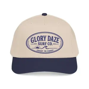 Glory Daze Two Tone Surf Cap Coastal Embroidered Beach Two Tone Baseball Cap Custom Thread Color