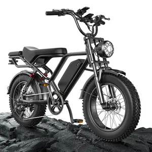 WATSABRO Electric Bike for Adults 1500W Peak All-Terrain Electric Dirt Bike with 20" Fat Tire, 70 Miles 28/31MPH Top Speed Ebike for Sand Mountain Snow, 48V 18AH Removable Battery Electric Motorcycle