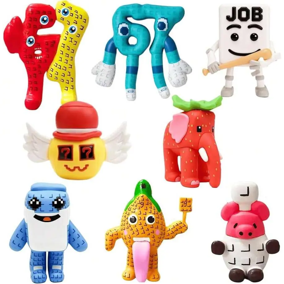 8-Piece Tralalero Tralala Action Figure Set Multicolor Polyvinyl Chloride Unique Funny Cartoon Weirdo Dolls for Christmas & Back-to-School Creative Figurines Gift Stress Relief Collection