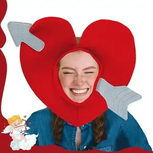Heart-Shaped Cupid Hat with Arrow Accents, Valentine's Day Party Costume Accessory, Women's Novelty Headwear for Various Occasions