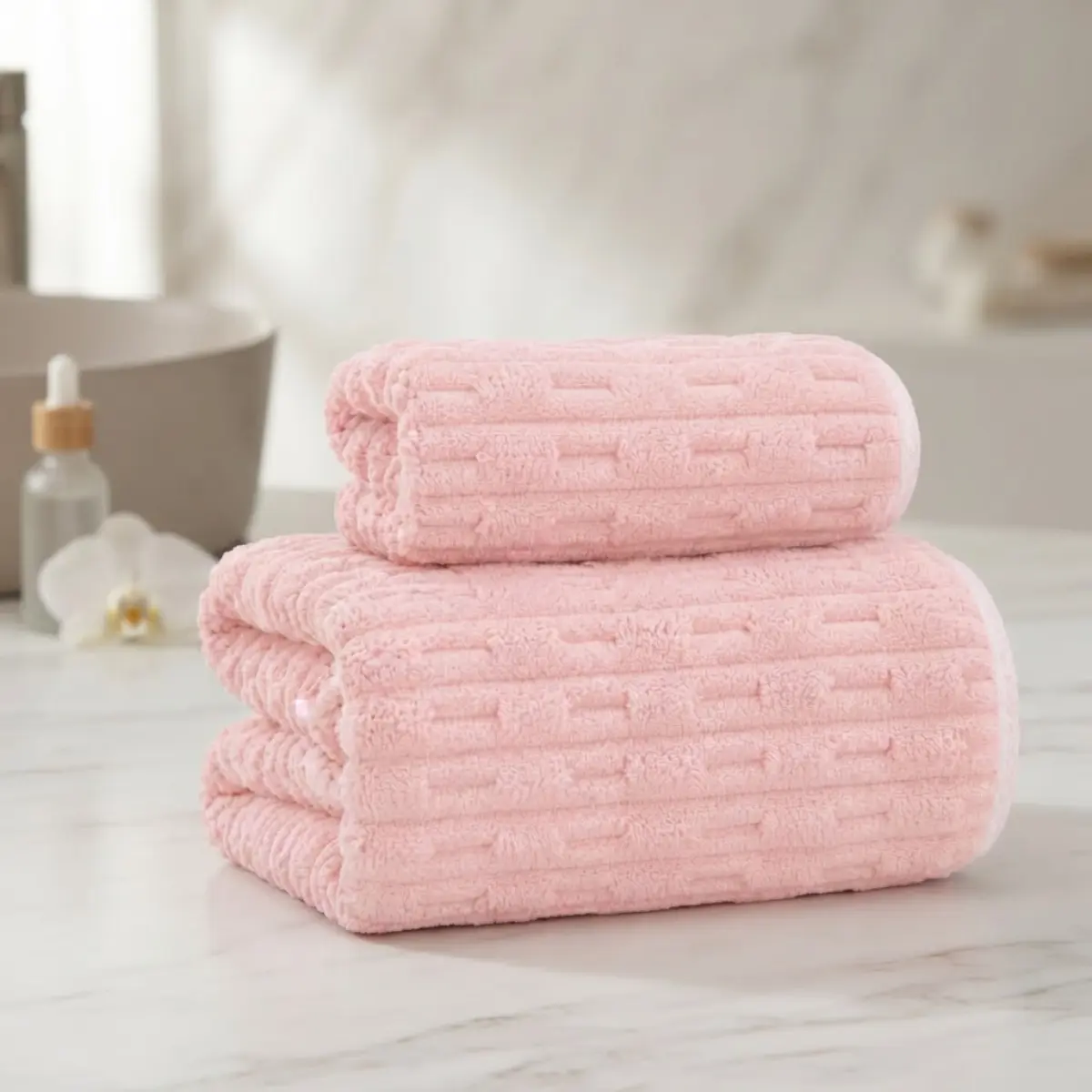 Bath Towels 4 Pack, 27x55 in Waffle Weave Microfiber - Quick Dry, Water Absorbent & Lightweight, Unisex Space Saver for Gym & Travel