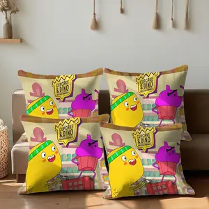 4Pcs, Cupcake & Dino General Servis Poster, Modern Printed Pillowcase, Zip Closure, Hand Wash, Household Pillowcase, Sofa Cushion Cover for Living Room and Bedroom, Pillow Protector Cover, Pillow Cover, Home Gifts