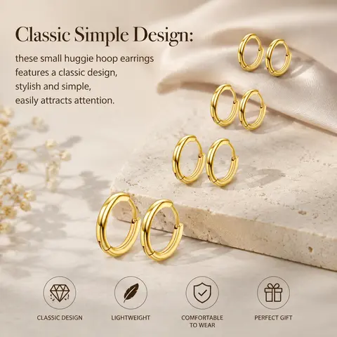4 Pairs Hoop Earrings for Men 316L Surgical Steel Hoop Earrings 8mm 10mm 12mm 14mm Silver Hoops Earrings Piercings Cartilage Earring Hoop Hypoallergenic Hoop Earrings for Women Men Classic Stylish Small Love Smooth