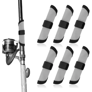 6pcs Lure Wrap, 5.9 Inch Fishing Lure Covers Lure Gloves Fish Hook Protectors Lure Guard to Keep Fishermen Fishing Safe for Fishing Rod (Gray)
