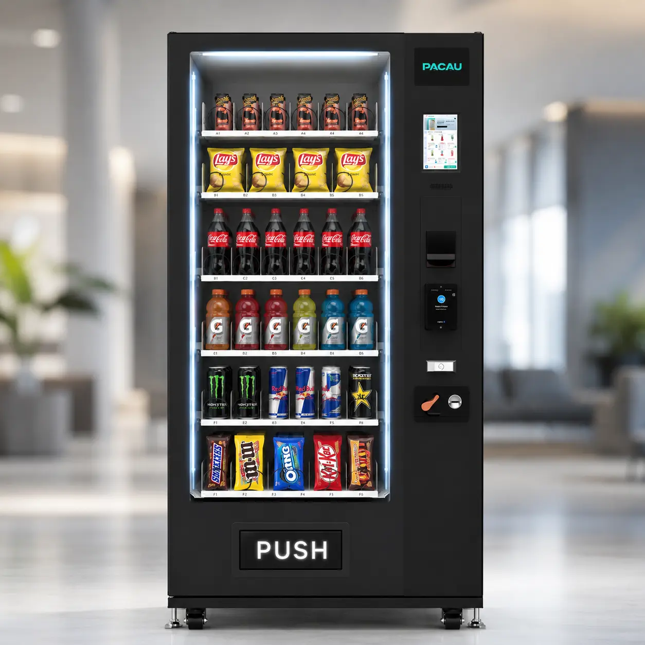 Commercial Snack & Drink Combo Vending Machine with Credit Card-NFC Cashless Payment, Large Capacity, Easy Operation for Offices, Malls
