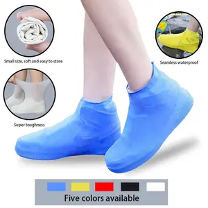 5-Pack Waterproof Latex Shoe Covers, Unisex Reusable Non-Slip Rainboot Overshoes, Easily Put On, Protects for Walking & Outdoor Activities Protect