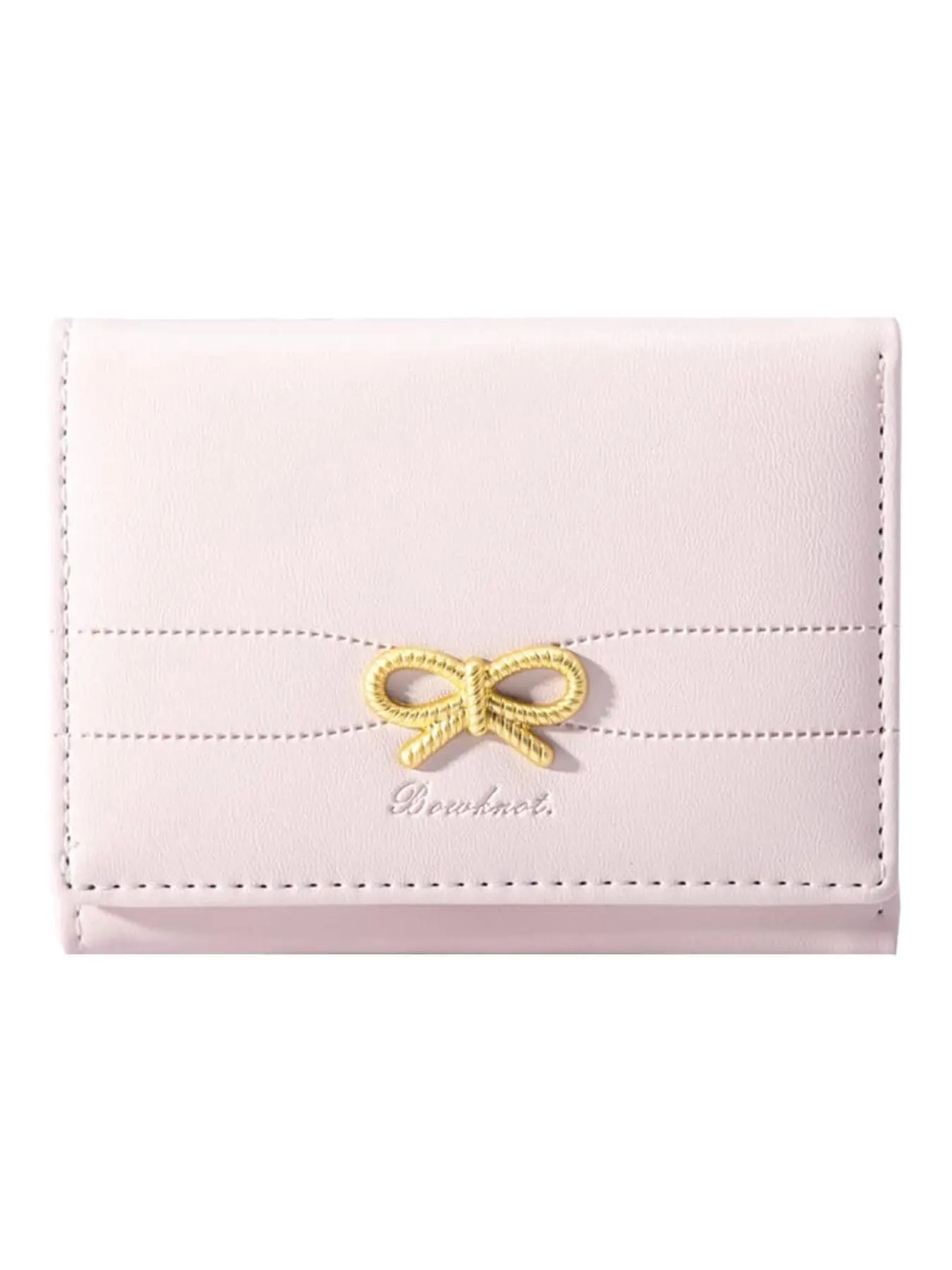 Women's Cute Bow-Decorated Trifold Wallet, PU Leather Wallet with ID Window and Multi Card Slots, Card Holder, for Women and Girls, Casual Daily Wallet, Bow Purse, Christmas Gift for Girlfriend