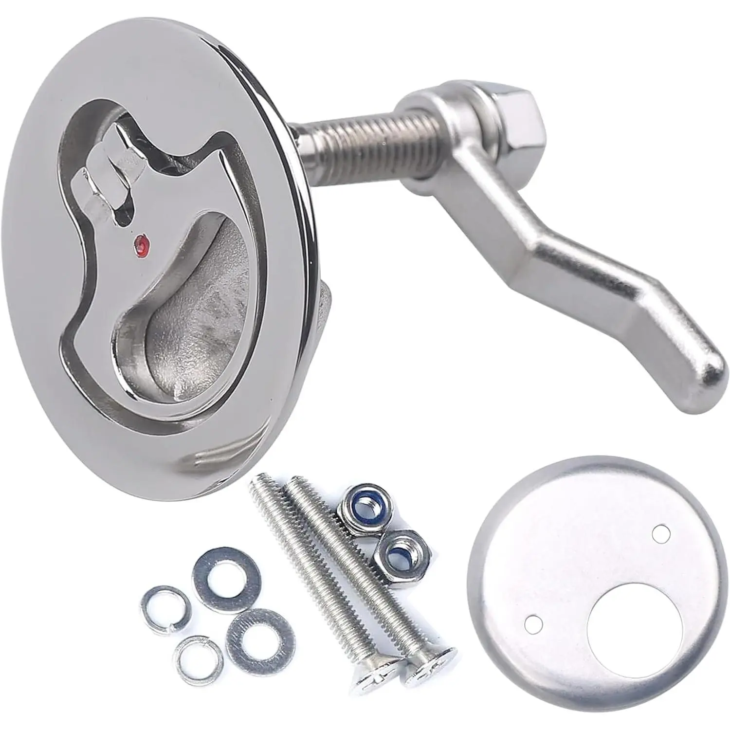 Boat Cam Latch,Marine Hatch Latch Flush Pull Handle Latch Stainless Steel W/Fasteners