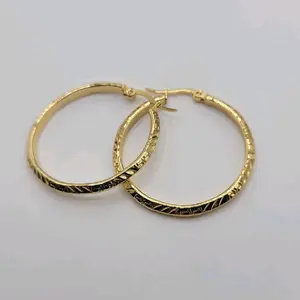 Beautiful Hoop Earrings Stainless Steel 18k color 35, 45 and 55mm. Laminated Gold Fashion Jewelry for Women Versatile Stylish Accessory