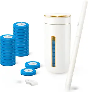 Disposable Toilet Brush, Toilet Bowl Cleaning System with 24 Count Wand Refill, Clean Brush Starter Kit with 1 Toilet Wand, 1 Storage Caddy and 1 Fragrant Tablet (1 + 24)