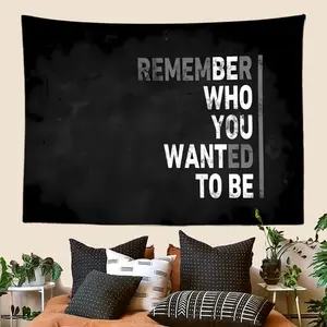 1pc Motivational Quotes Remember Who You Want to Be Tapestry Polyester Wall Art Decor Tapestry for College Dorm Gym Office Decor Man Cave Frat Wall Indoor Outdoor Tapestry Ideal Holiday Gift