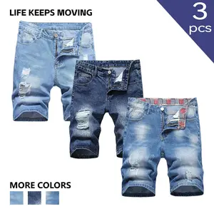 “LIFE Keeps Moving” available in packs of 2 or 3; classic men’s denim shorts; ripped slim-fit jeans; multiple styling combinations available; men’s fashionable slim-fit mid-length straight-leg jeans with a comfortable design and durable fabric; classic me