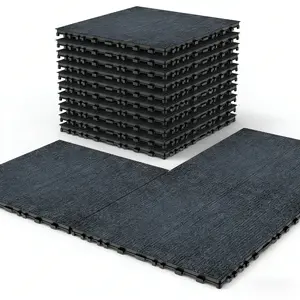 36 Pcs 12x12 in HDPE High-Density Durable Plastic Interlocking Carpet Tiles, Non-Slip Grip, Easy Snap Connection, Efficient Drainage, Grey Tone Marble-Look Reversible Floor Covering for Toddlers, Indoor-Outdoor Gardens