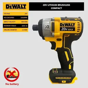 DEWALT DCF887 Brushless Cordless Impact Drill LED Light 20V Lithium Battery High Torque 3250RPM  Screwdriver Electric Tools