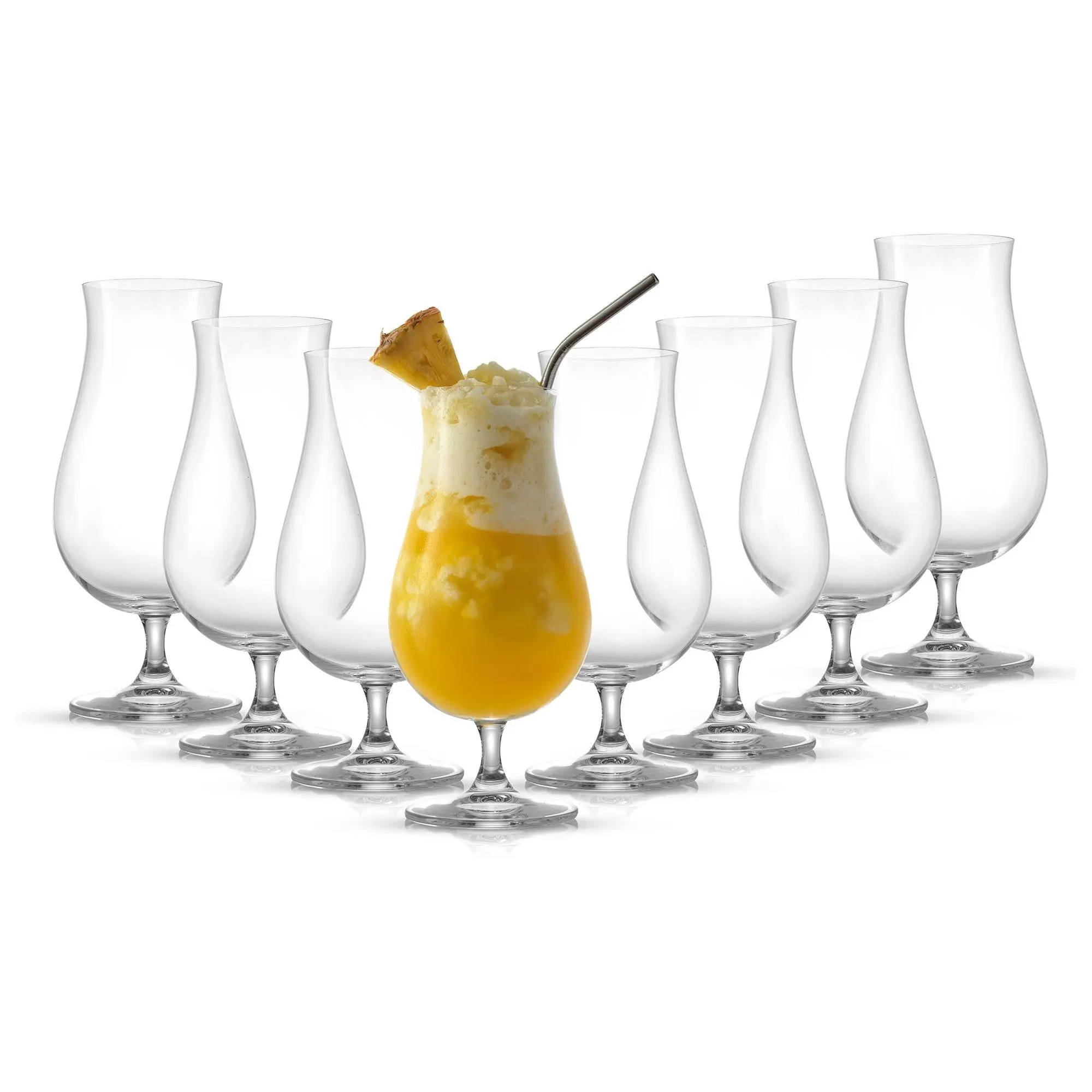 Terran Premium Hurricane Cocktail Glasses - 17oz - Set of 8