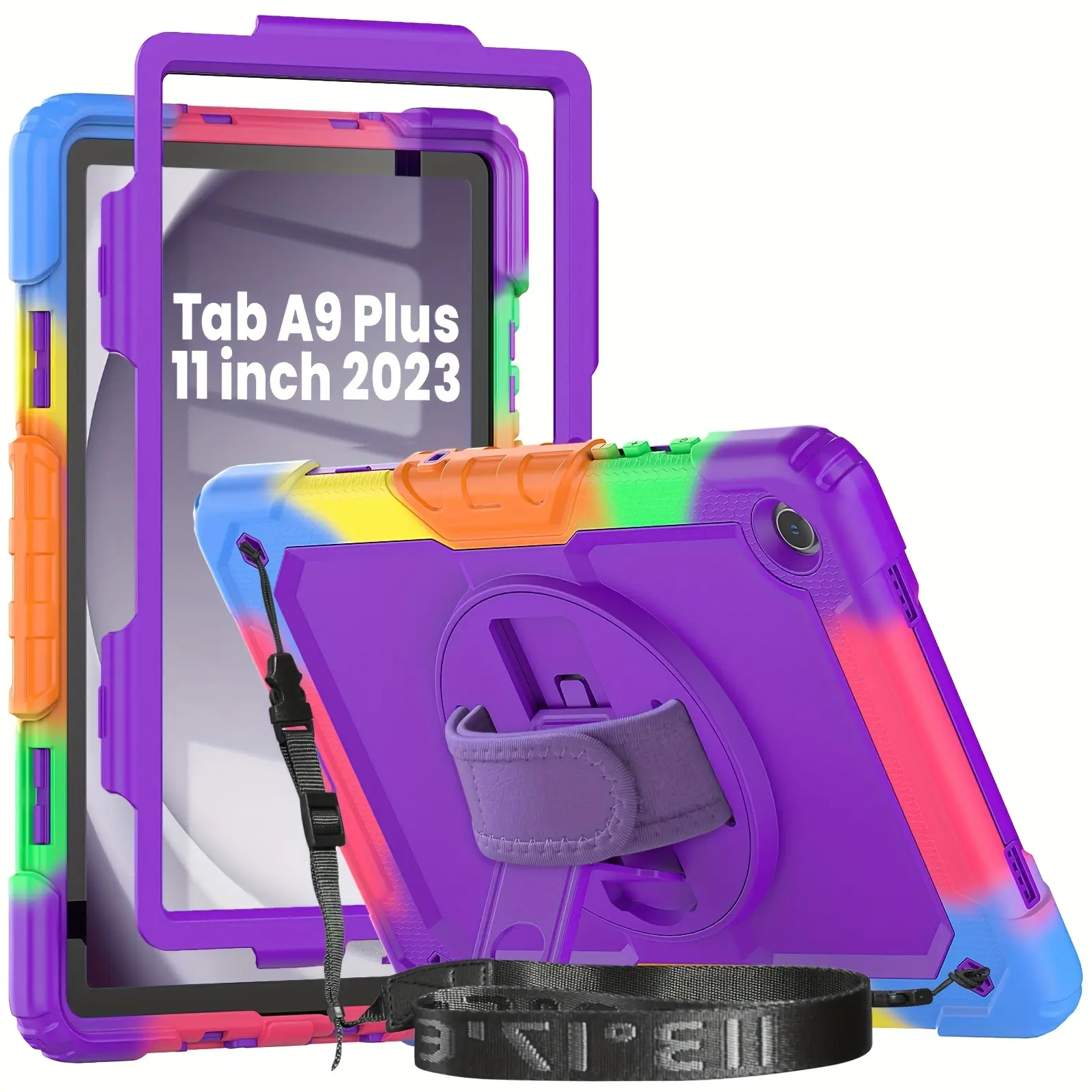 Case Compatible With Galaxy Tab A9+ Plus 11 Inch Model SM-X210/X216/X218 With Screen Protector Pen Holder Stand Shoulder Strap Handle Grip