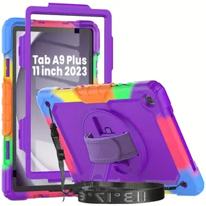 Case Compatible With Galaxy Tab A9+ Plus 11 Inch Model SM-X210/X216/X218 With Screen Protector Pen Holder Stand Shoulder Strap Handle Grip
