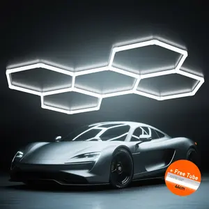 Hykoont 200W 5-Grid LED Hexagon Garage Light 7.55 ft×5.24 ft 30000LM 6500K Ultra-Bright Hexagonal Ceiling Light for Garage, Workshop, or Large Spaces Efficient Versatile BlackFriday Fathersdaygift