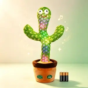 Ava Lalagaga Cute Electronic Rattle Sensory Soft Dancing Talking Cactus Doll Toy for Infants - 120 Songs, Sound Recording, Adjustable Volume, Maracas, Toddler Sound Machine, Baby Gifts