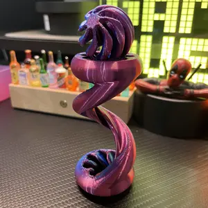 3D Printed Fidget-like Decorative Spinner - 3D Printed Vortex Spiral with Turbulent Swirling Flow - Durable Plastic for Office & Display - Blue/Purple/Pink/Grey/Pinkish-Purple Color Options - Ideal Gift for Tech Enthusiasts & Art Lovers