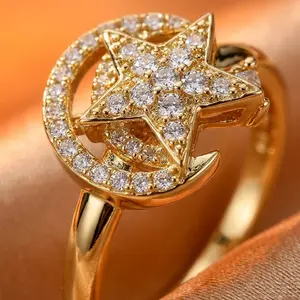 Women's Adjustable Open Rotatable Cubic Zirconia Rings - Fidget Toys, Durable Stones, Celestial Motif, Gemstone-Set, Crystals Rings with Colorful Bling CZ Charms (Sunflower, Evil Eye, Daisy, Bee, Butterfly) Spinner Stackable Anti-Stress Costume Jewelry