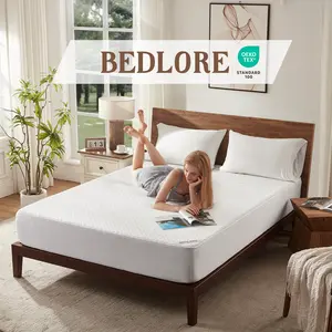 【BEDLORE】4-Grid Pattern Waterproof Fitted Sheet, Soft & Breathable Non-Slip Bed Sheet with Deep Pockets, Ideal for Bedroom & Home Use