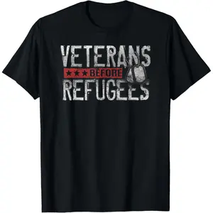Y2K Summer Viral Print Oversized Graphic Vintage Unisex Teeveterans before refugees memorial day never forget veteran T-Shirt