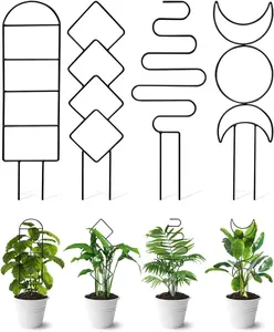 4 Pack Indoor Climbing Plant Trellis, Small Trellis for Potted Plants Outdoor, Metal Garden Trellis Plant Support Trellis