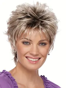 Women's Fashion Casual Short Pixie Cut Wig Heat Resistant Wig Cap Set, Comfortable Inner Mesh, Halloween Costume, All Seasons Wear