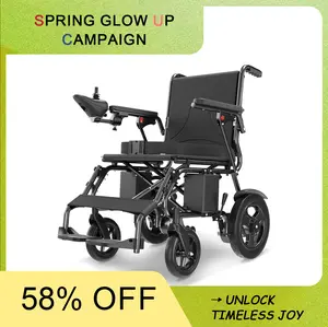 Electric Wheelchair for Adults - HMN Foldable Wheelchair 300LBS Capacity, 360° Joystick Control & High-quality braking system | Anti-Tip Wheels, Compact Mobility Scooter for Travel. Healthcare Equipment | Spring Glow Up