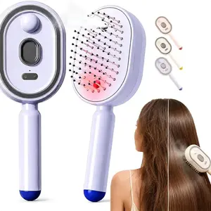 Electric Spray Air Cushion Massage Comb,Fix Frizzy Curly Hair Fast! Essential Oil Mist Hair Care Comb | Self-Cleaning Anti-Tangle | Anti-Static Volumizing Aromatherapy Comb,Random color, for All Hair Types