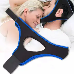 [Upgraded] Anti Snore Chin Strap, Snoring Solution Effective Anti Snore Device, Adjustable and Breathable Stop Snoring Head Band Effective Snore Solution for Excessive Snoring for Men Women, Black Blue
