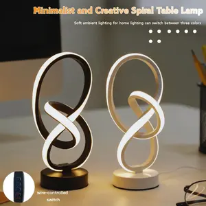 Modern LED Desk Lamp, Three Color Adjustable Lighting, USB Powered, Push Button Switch, Ideal for Bedroom, Living Room, Office, Coffee Shop Decor, Decorative Light