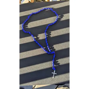 Royal Blue Knotted Rosary, Large