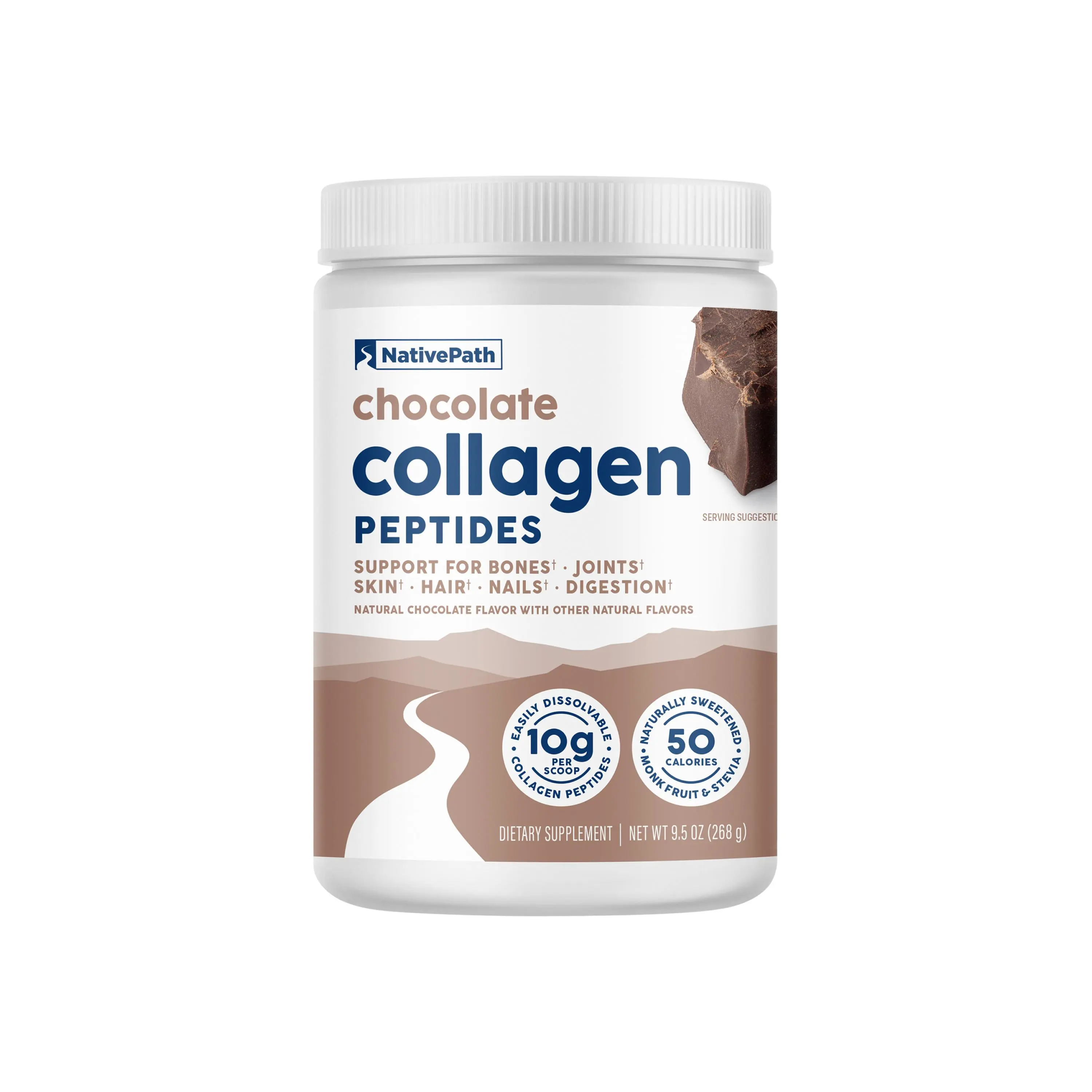 NativePath Chocolate Collagen Peptides for Women - Hydrolyzed Grass-Fed Type 1 & 3 - Hair, Skin, Nails, Bones & Joints - Keto & Paleo, No Gluten or Dairy - 30 Servings