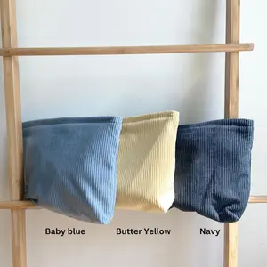Corduroy Makeup Pouch | Cosmetic Bag with Zippers | Makeup Bag | Toiletry Bag in Multiple colors