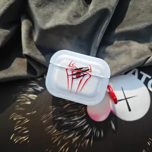 Simple Spider Pattern Tpu Earphone Case for AirPods 1/2, 3, 4, Pro/pro2 Generation with Buckle, Durable Protective Cover, Protection