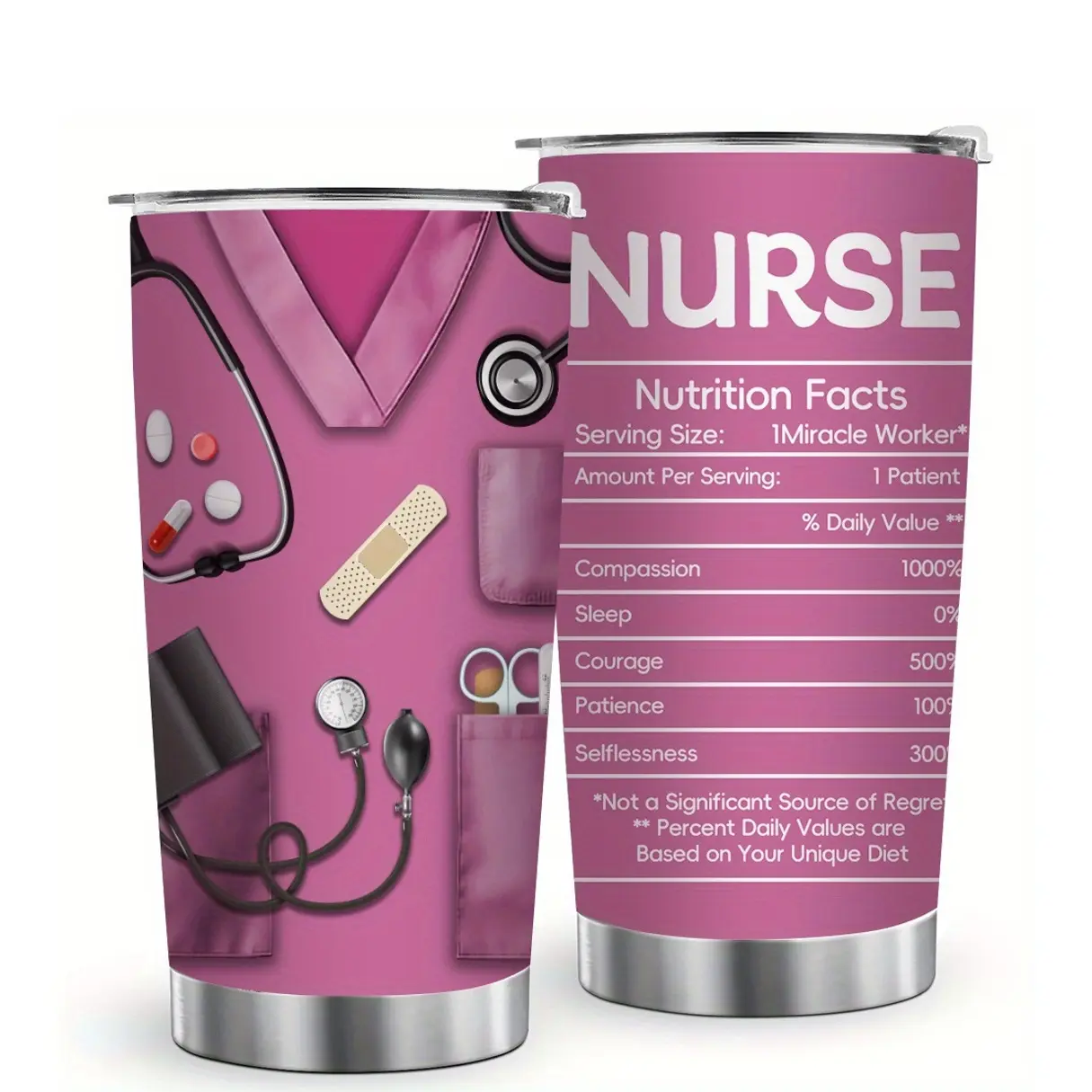 20oz Stainless Steel Insulated Tumbler with Lid & Straw, Nurse Medical Kit Design Coffee Mug, Portable Travel Cup for Summer Hydration, Great for Daily Kitchen Use, Ideal Gift for Nurses